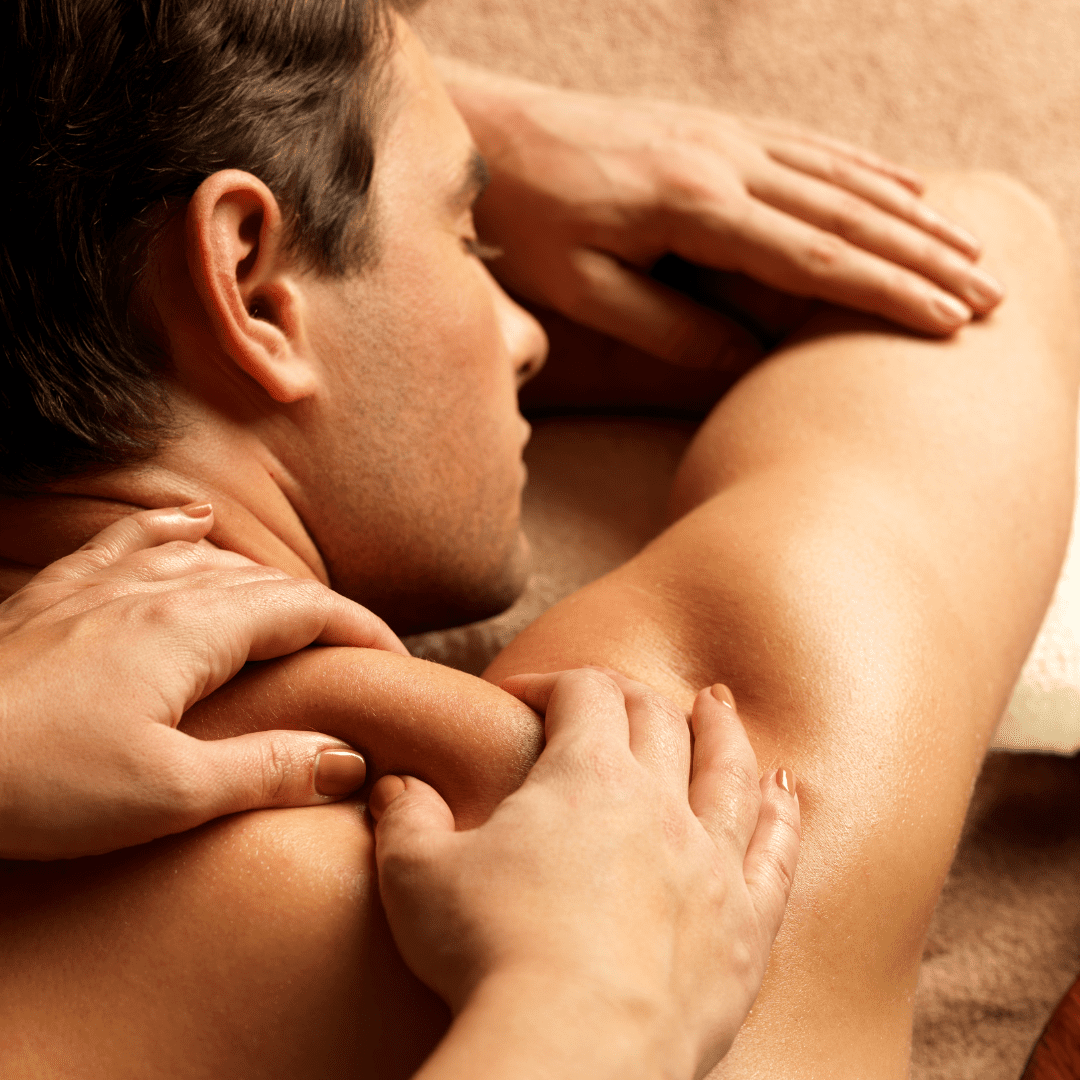 Client receiving a Swedish full body massage at River Cottage Beauty Salon in Hamstreet, part of our therapeutic massages in Kent designed to relax muscles and reduce tension.
