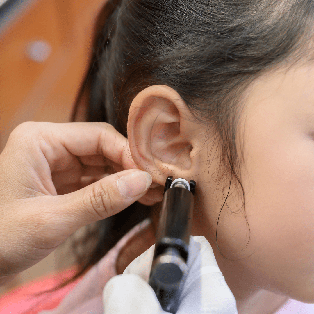 Professional ear piercing using a hygienic single-use system at River Cottage Beauty Salon in Hamstreet, part of our specialist beauty treatments in Kent.